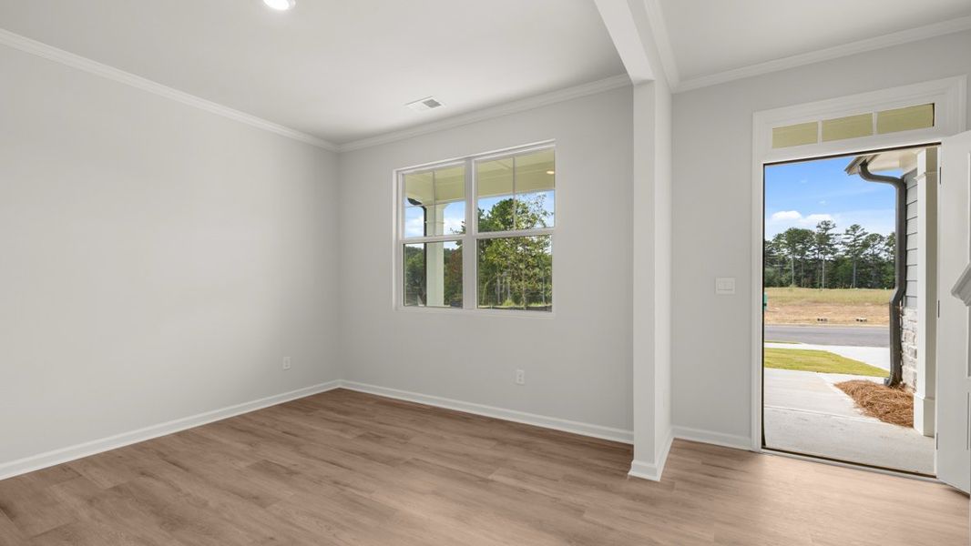 Representative unfurnished interior of a home built from the Elle by D.R. Horton in Fairway 17 at Mirror Lake, Villa Rica (Image 18). Representative unfurnished interior of a home built from the Elle by D.R. Horton in Fairway 17 at Mirror Lake, Villa Rica (Image 18).