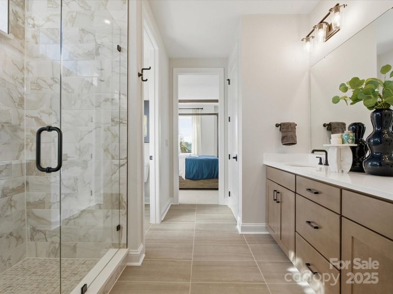 Tiled Walk-In Shower. *Model Photos | Actual Finishes, Structural Selections, and Orientation May Vary. Tiled Walk-In Shower. *Model Photos | Actual Finishes, Structural Selections, and Orientation May Vary.