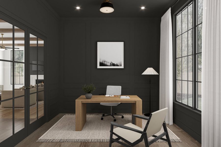 Representative furnished interior of a home built from the Iris by Homebound in The Villas at Lakeside, Flower Mound (Image 9).