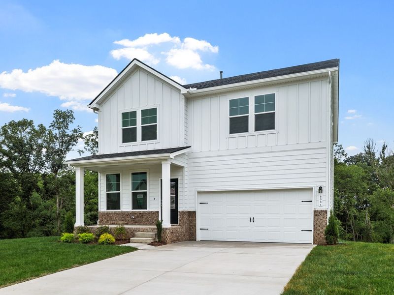 Front exterior of a new home in Calista Farms, White House, TN, highlighting curb appeal (Image 21).