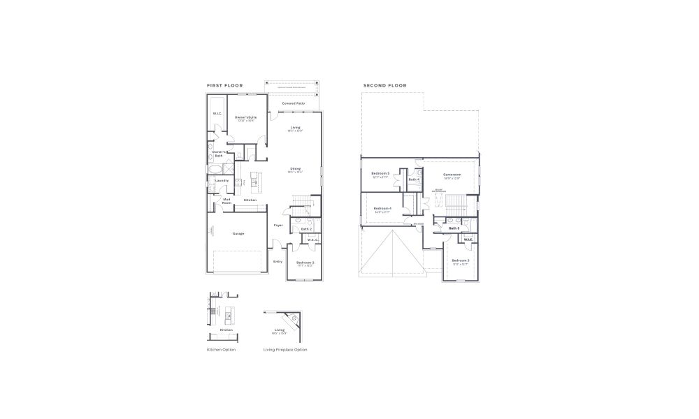 2D floor plan layout for the Gerard V by Taft Homes in Summer Crest, Crowley, TX (Image 3).
