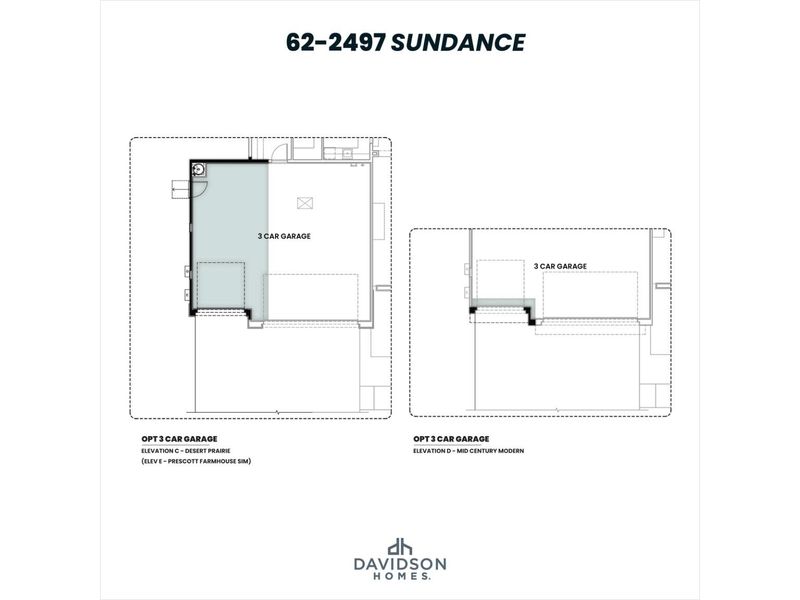 2D floor plan layout for the The Sundance C by Davidson Homes LLC in Hidden Hills, Prescott, AZ (Image 8).