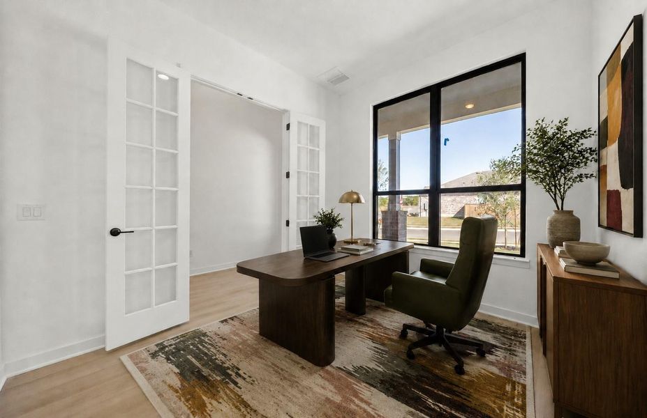 Furnished interior view inside a new home in 6 Creeks, Kyle (Image 11).