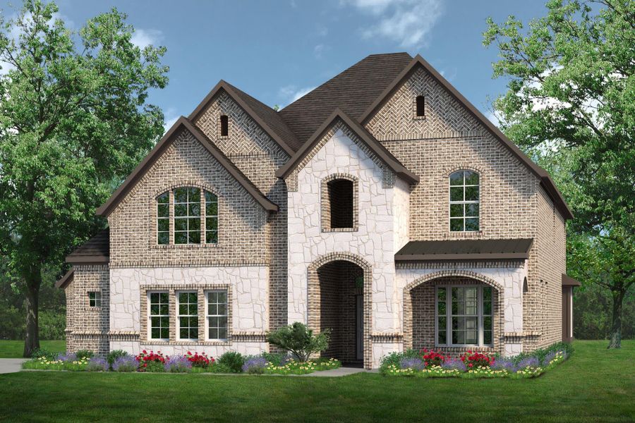 Elevation C with Stone | Concept 3115 at Massey Meadows in Midlothian, TX by Landsea Homes