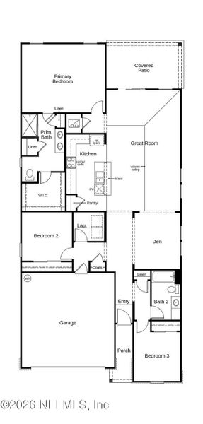 2D floor plan layout of this home in Panther Creek, Jacksonville, FL (Image 3).