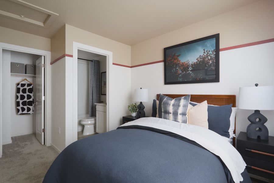 Furnished interior view inside a new home in Lyric at RidgeGate Townhomes, Lone Tree (Image 10).