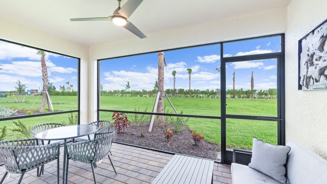 Exterior details and patio area of a home in Palmetto Landing at Babcock Ranch Express, Punta Gorda (Image 2).