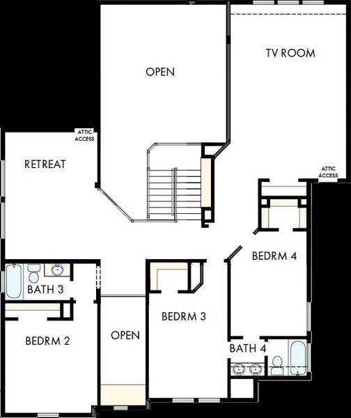 2D floor plan layout of this home in Pecan Square - Estates, Northlake, TX (Image 6).