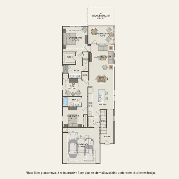 2D floor plan layout for the Hallmark by Del Webb in Del Webb Ocean Isle Beach, Shallotte, NC (Image 4).