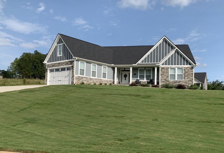 Representative exterior photo of a completed home built from the Drayton Elite by Enchanted Homes in Smokey Hills, Campobello, SC (Image 19).