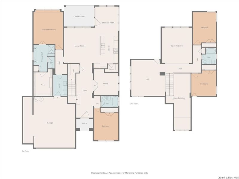 2D floor plan layout of this home in Foxbrook, Cibolo, TX (Image 5).
