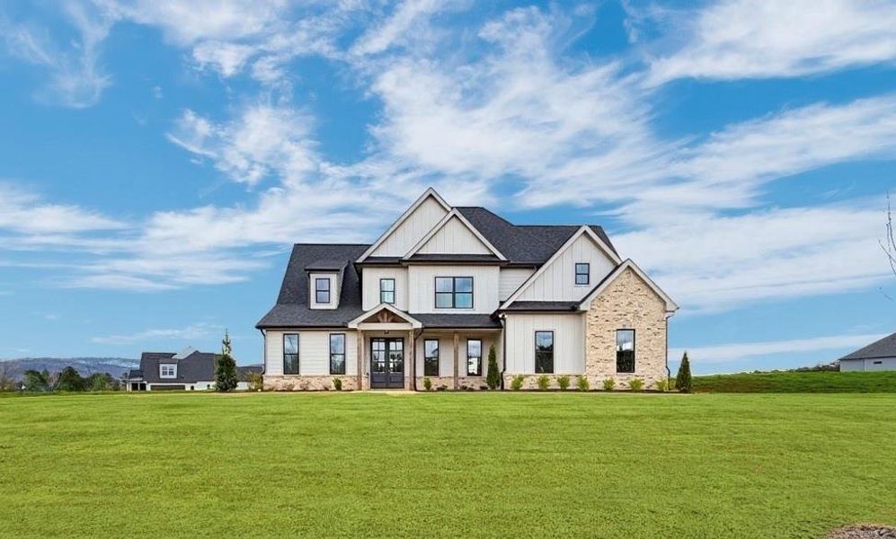 Front exterior of a new home in , Rydal, GA, highlighting curb appeal (Image 28). Front exterior of a new home in , Rydal, GA, highlighting curb appeal (Image 28).