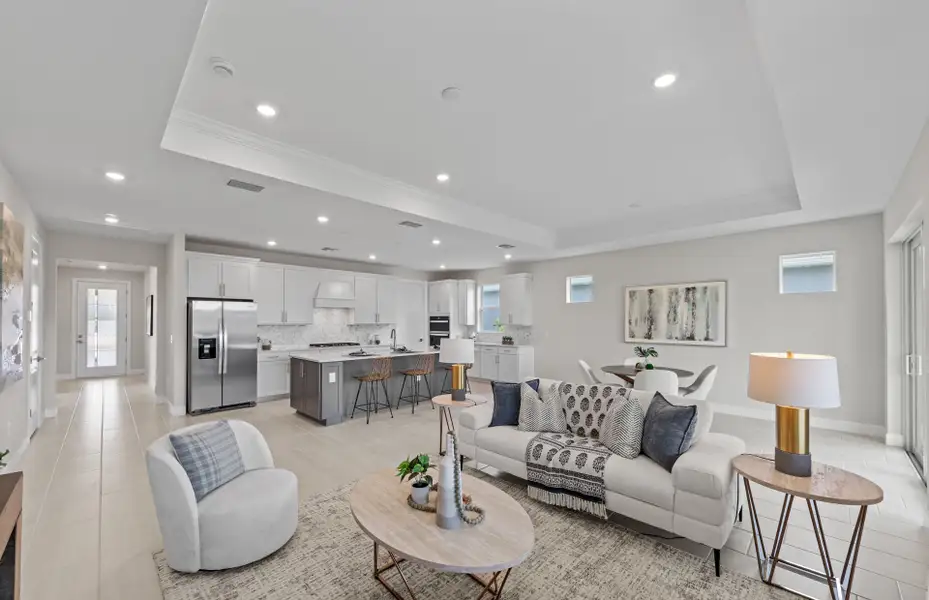 Furnished interior view inside a new home in Del Webb Oak Creek, North Fort Myers (Image 15).