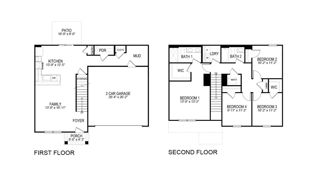 2D floor plan layout for the Glendale by D.R. Horton in Thompson Creek, Corryton, TN (Image 3). 2D floor plan layout for the Glendale by D.R. Horton in Thompson Creek, Corryton, TN (Image 3).