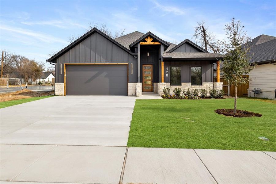 Front exterior of a new home in , Fort Worth, TX, highlighting curb appeal (Image 1). Front exterior of a new home in , Fort Worth, TX, highlighting curb appeal (Image 1).