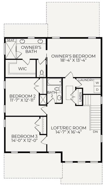 2D floor plan layout for the Westwood by Homes by Dickerson in Wendell Falls, Wendell, NC (Image 4). 2D floor plan layout for the Westwood by Homes by Dickerson in Wendell Falls, Wendell, NC (Image 4).