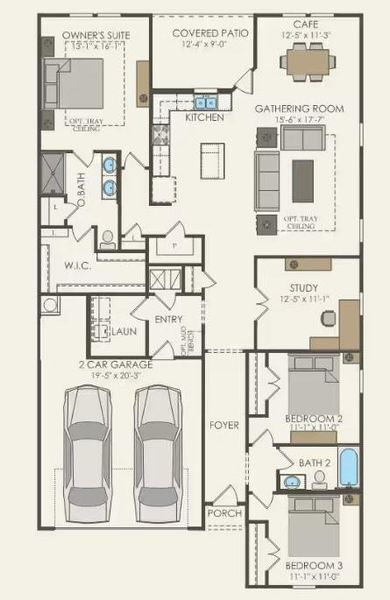 2D floor plan layout of this home in Skyview, Belton, TX (Image 2). 2D floor plan layout of this home in Skyview, Belton, TX (Image 2).