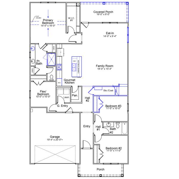 2D floor plan layout of this home in Grand Park, Leland, NC (Image 3). 2D floor plan layout of this home in Grand Park, Leland, NC (Image 3).