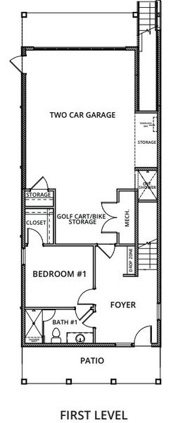 2D floor plan layout for the The Heron 20 by Brock Built in Twin Palms, Inlet Beach, FL (Image 6).