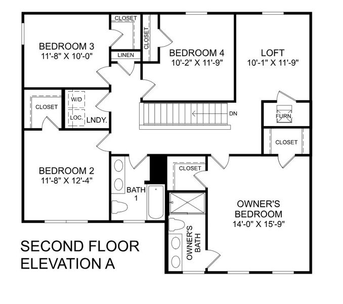 2D floor plan layout for the Elder by Ryan Homes in Baker Grove, Duncan, SC (Image 2). 2D floor plan layout for the Elder by Ryan Homes in Baker Grove, Duncan, SC (Image 2).