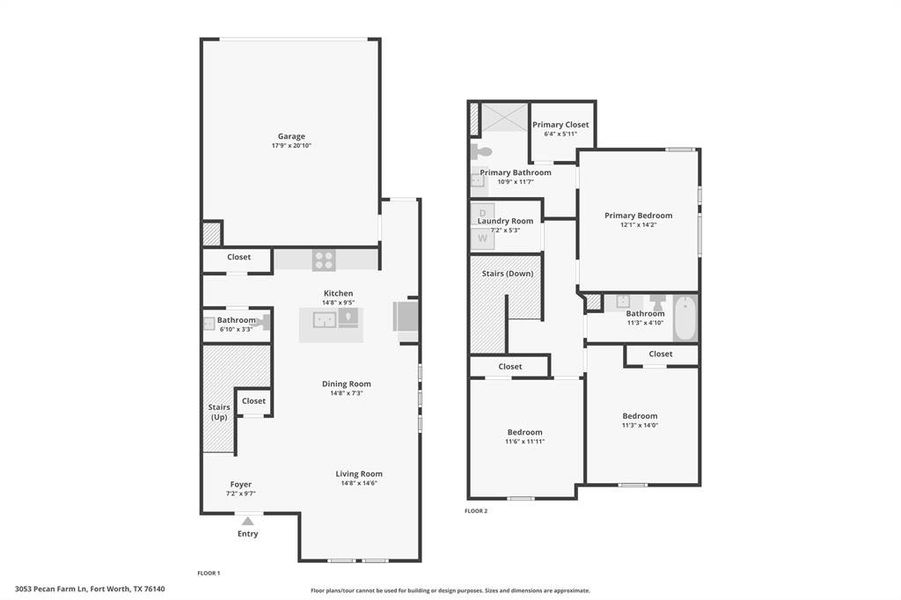 2D floor plan layout of this home in Orchard Village, Fort Worth, TX (Image 7). 2D floor plan layout of this home in Orchard Village, Fort Worth, TX (Image 7).