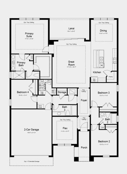 2D floor plan layout for the Letizia by Taylor Morrison in Esplanade Lake Club, Fort Myers, FL (Image 4). 2D floor plan layout for the Letizia by Taylor Morrison in Esplanade Lake Club, Fort Myers, FL (Image 4).