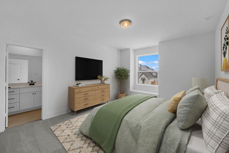 Furnished interior view inside a new home in Bridgeland, Cypress (Image 11).