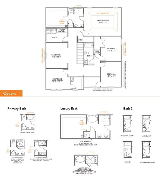 2D floor plan layout for the Riley by True Homes in Westbrook Falls, Colfax, NC (Image 5).