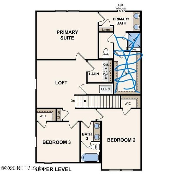2D floor plan layout of this home in Seminole Palms, Palm Coast, FL (Image 6).