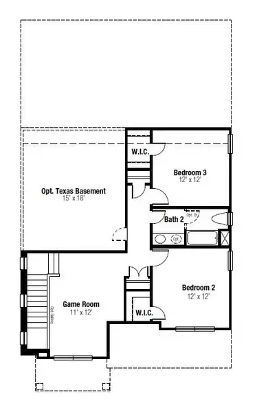 2D floor plan layout for the Natalia by Scott Felder Homes in Flora, Hutto, TX (Image 4).