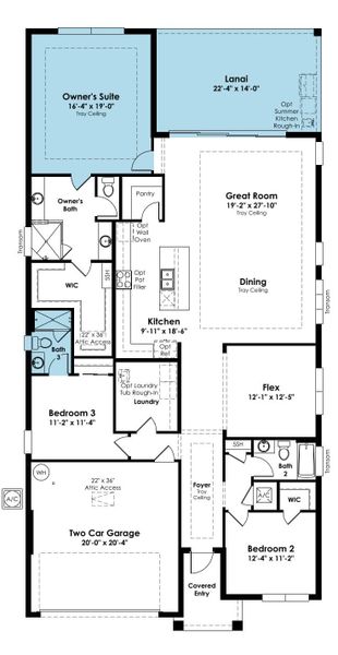 2D floor plan layout of this home in Woodland Preserve, Parrish, FL (Image 4).