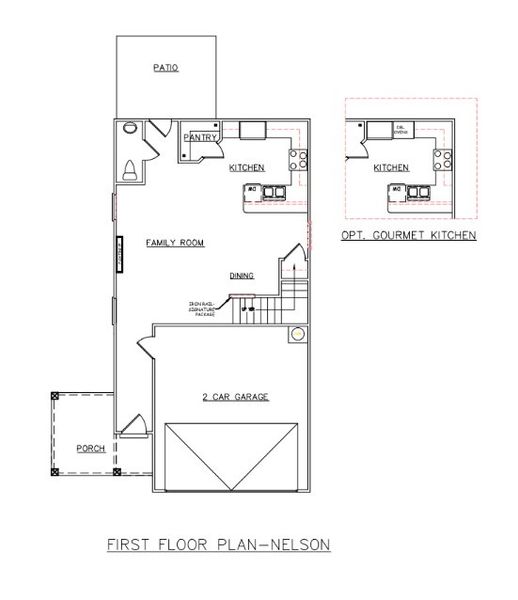 2D floor plan layout for the Nelson - Single Family Homes by Dream Finders Homes in Crossvine Village, LaGrange, GA (Image 3).