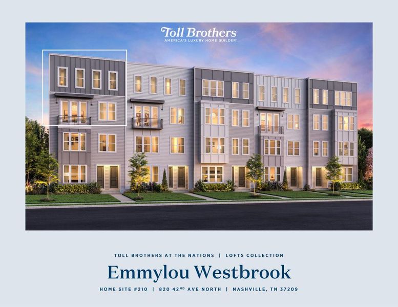 2D floor plan layout of this home in The Nations - Lofts, Nashville, TN (Image 6).