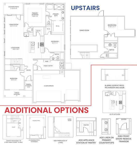 2D floor plan layout for the Toledo by Home Creations in Encino Estates, Dayton, TX (Image 5).