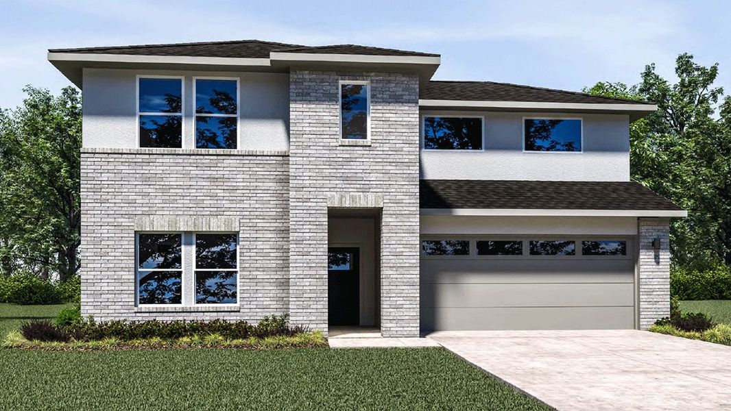 Representative exterior photo of a completed home built from the Ozark - X40O by D.R. Horton in Holly Ridge, Rosenberg, TX (Image 1). Representative exterior photo of a completed home built from the Ozark - X40O by D.R. Horton in Holly Ridge, Rosenberg, TX (Image 1).