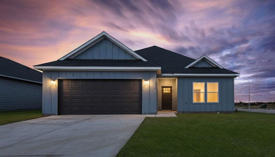 Front exterior of a new home in Trails of Fossil Creek, Fort Worth, TX, highlighting curb appeal (Image 2).