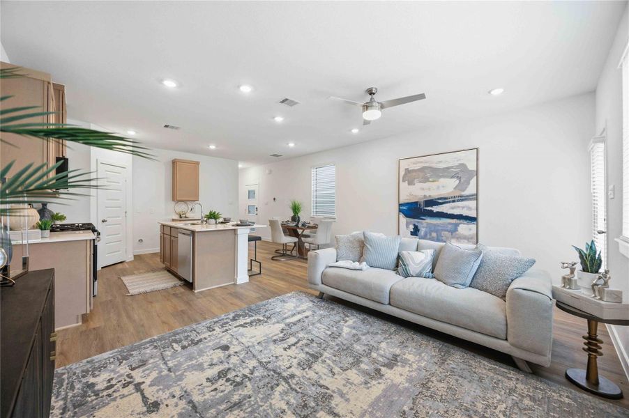 Furnished interior view inside a new home in Wheatley Oaks, Houston (Image 11). Furnished interior view inside a new home in Wheatley Oaks, Houston (Image 11).