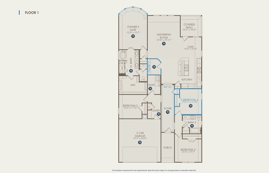 McKinney Floor Plan, Quick Move-In Home, Floor 1