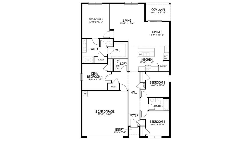 2D floor plan layout for the CALI by D.R. Horton in Seagrass, Punta Gorda, FL (Image 2).