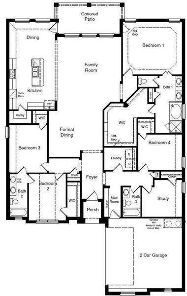 2D floor plan layout of this home in Lakeview Pointe, Grand Prairie, TX (Image 4).