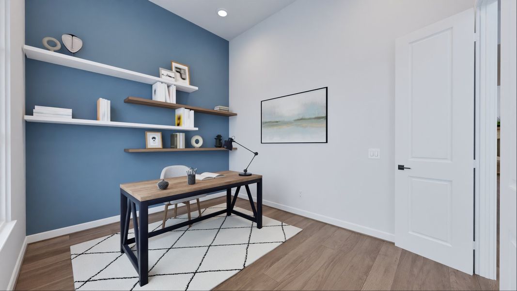 Representative furnished interior of a home built from the Hamilton by Risewell Homes in 6 Creeks, Kyle (Image 8).