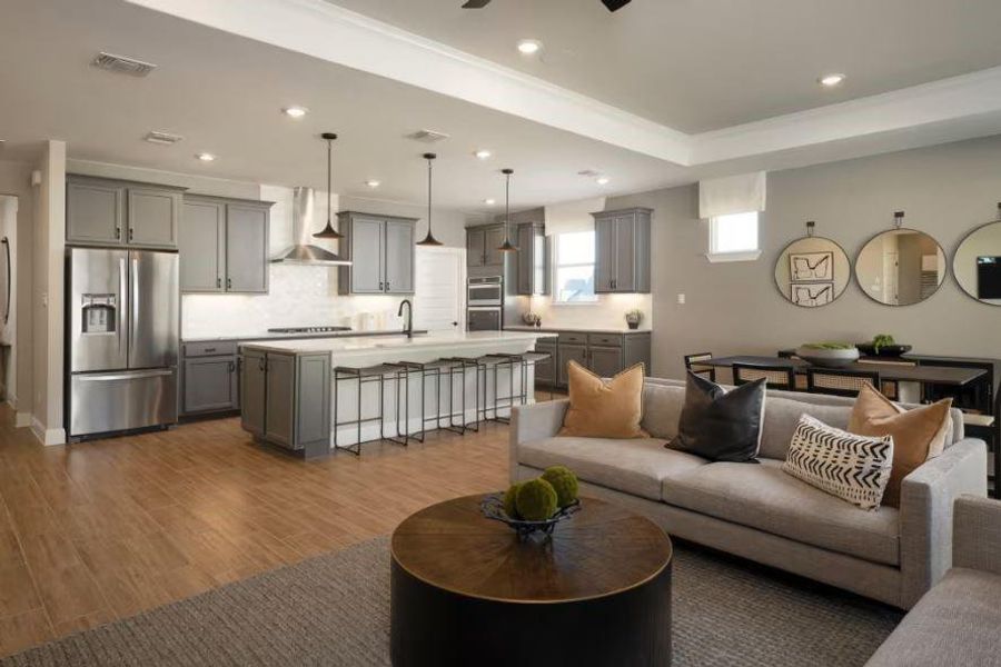 Photo of Pulte model home with same floor plan, not of actual home listed.