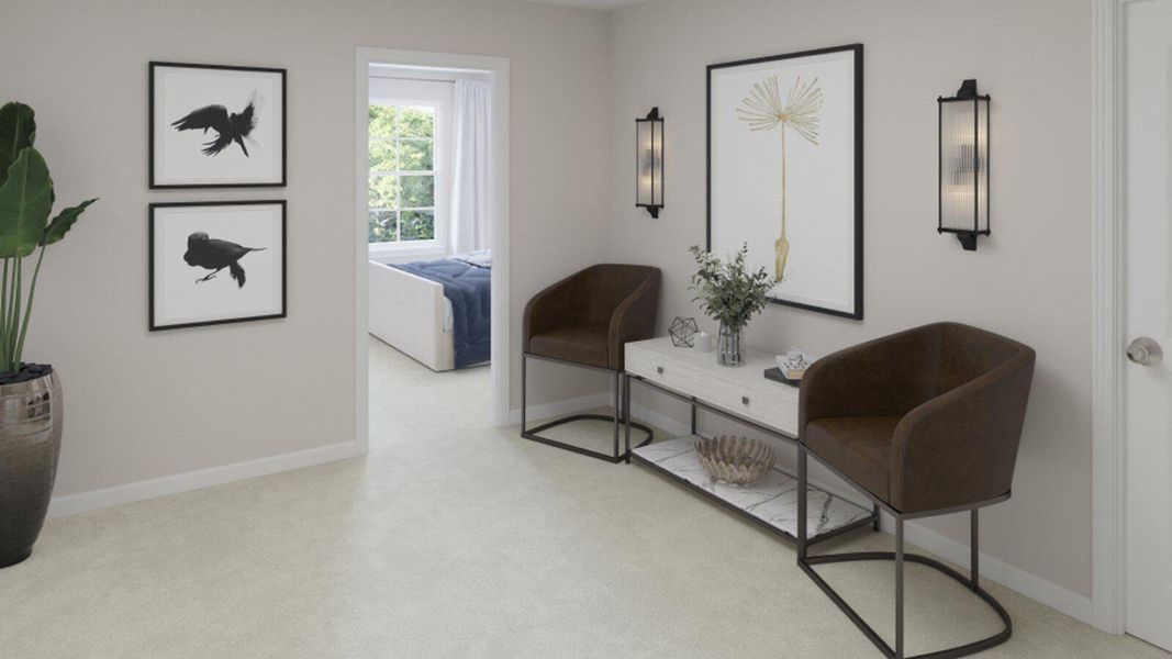 Furnished interior view inside a new home in Sweetgrass at Summers Corner, Summerville (Image 9).