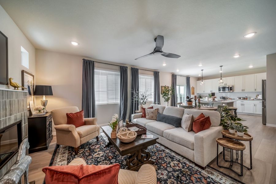 Furnished interior view inside a new home in Banning Lewis Ranch, Colorado Springs (Image 28). Furnished interior view inside a new home in Banning Lewis Ranch, Colorado Springs (Image 28).