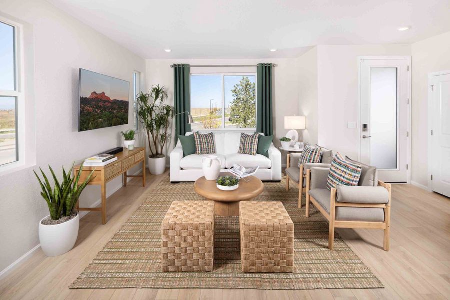 Representative furnished interior of a home built from the 2 by Risewell Homes in Woodrose at Painted Prairie, Aurora (Image 7). Representative furnished interior of a home built from the 2 by Risewell Homes in Woodrose at Painted Prairie, Aurora (Image 7).