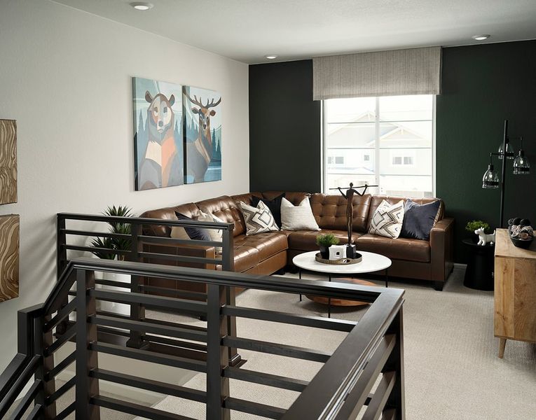 Furnished interior view inside a new home in Medley at Reunion Ridge, Commerce City (Image 10).