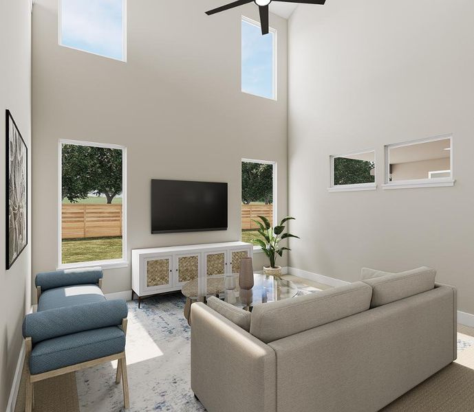 Representative furnished interior of a home built from the Walker by Tri Pointe Homes in Carriage Collection at Painted Tree, McKinney (Image 7).