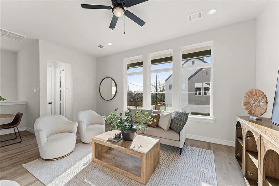 Furnished interior view inside a new home in Highland Gardens, Houston (Image 2). Furnished interior view inside a new home in Highland Gardens, Houston (Image 2).