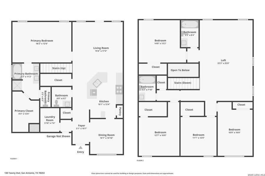 2D floor plan layout of this home in Redbird Ranch, San Antonio, TX (Image 4).