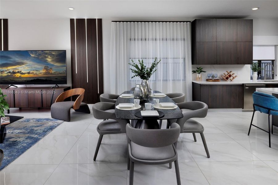Furnished interior view inside a new home in , Miami (Image 10).